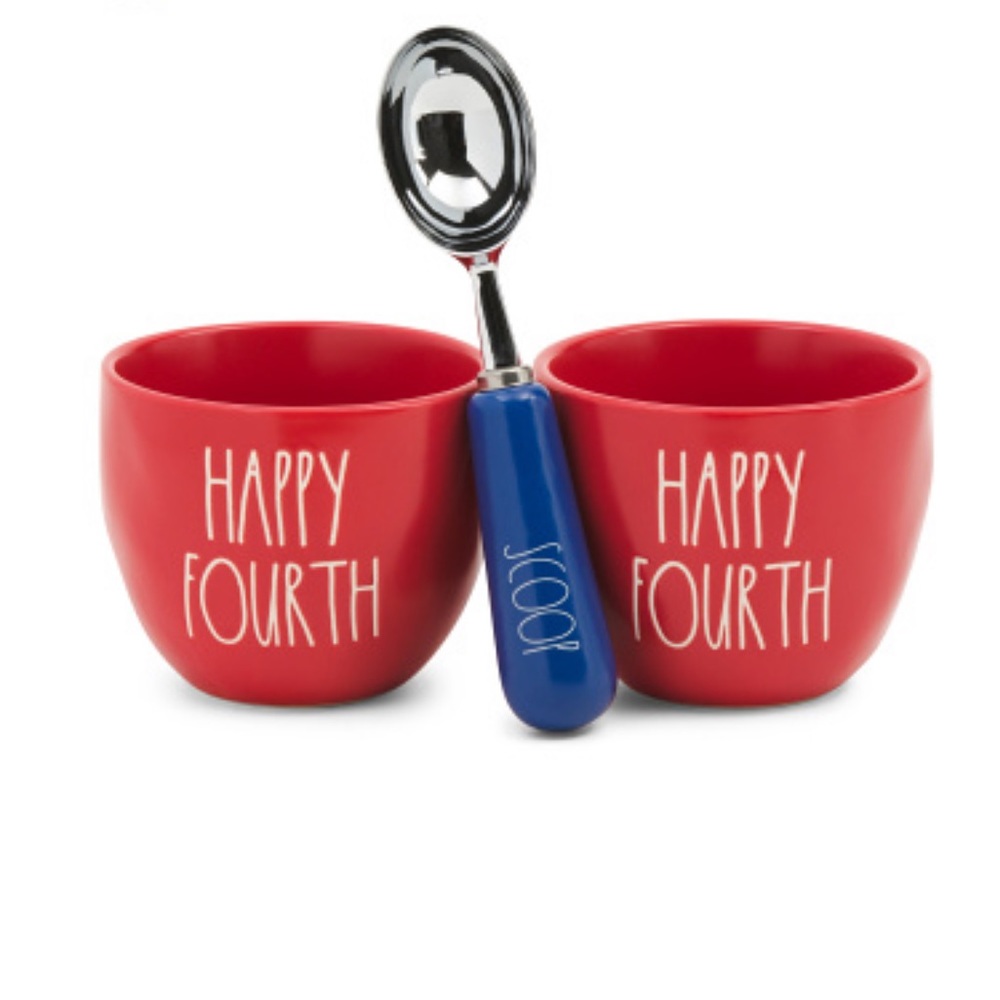 RAE DUNN | “HAPPY FOURTH” “SCOOP” Ice Cream Set